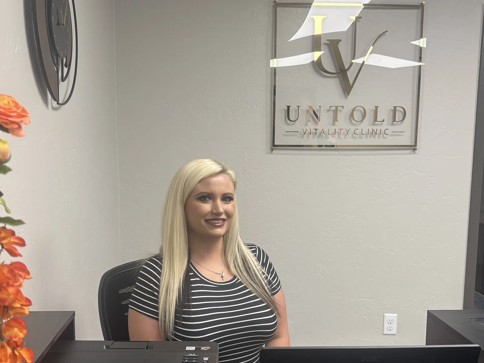 Front desk at Untold Vitality Clinic, 110 E. Franklin Ave., Weatherford, Oklahoma